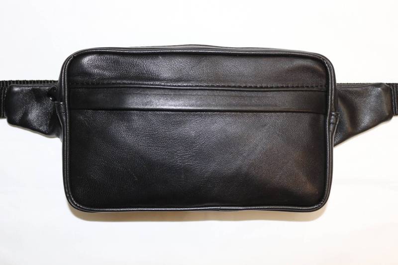 Karl Herren-Gürteltasche Aus Echtem Lammleder, Größe S, Schwarz von CuirHolic