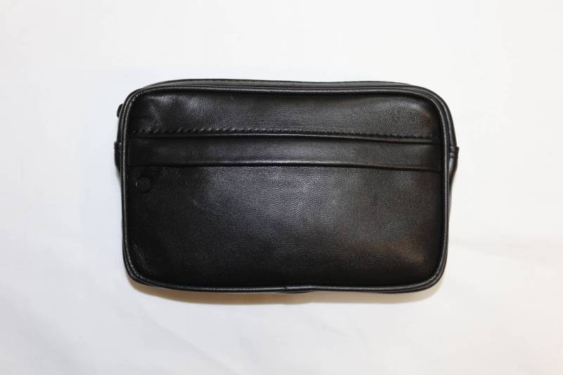 Schwarze Gürteltasche L Aus Echtem Lammleder von CuirHolic