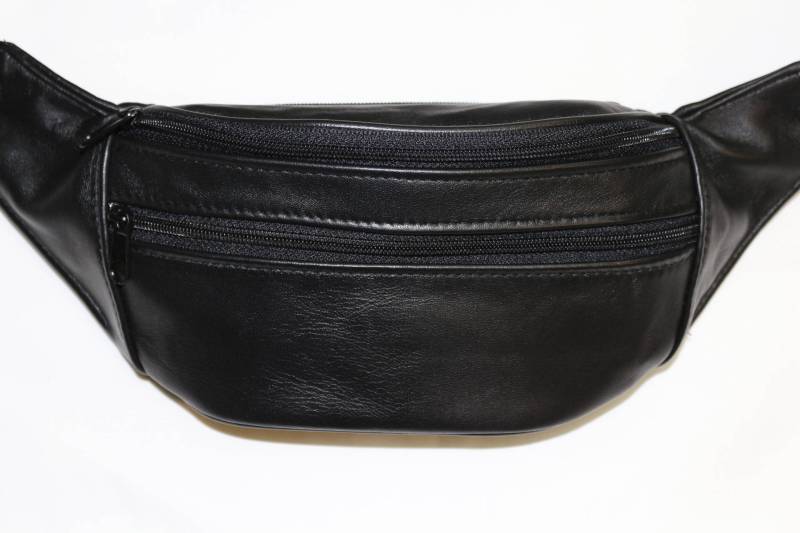 Watson Herren-Gürteltasche Aus Echtem Lammleder, Größe M, Schwarz von CuirHolic