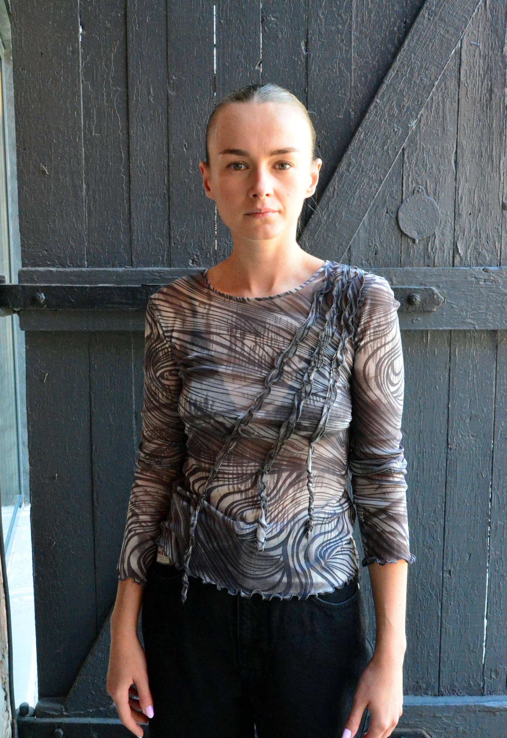 Vintage Netz Bluse in Grau Y2K Vintage Netz Bluse in Grau Y2K von CukierPuderSC