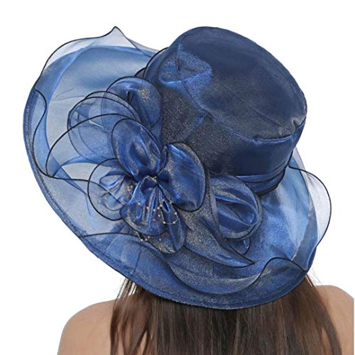 Culer Frauen's Organza Kirche Derby Fascinator Cap Kentucky Cocktail Tea Party Hochzeit Braut Blumen-Hut von Culer