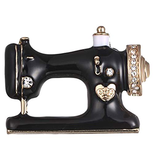 Culer Nadelfaden Näherin Schwarz Nähmaschine Brosche Unisex-Broschen Emaille Jeansjacke Pin-Abzeichen von Lupsty