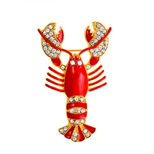 Frauen Hummer Brosche Strass Brosche Meeresfrüchte Chest Pin Kleidung Dekoration Mantel Brosche Für Damen von Culer