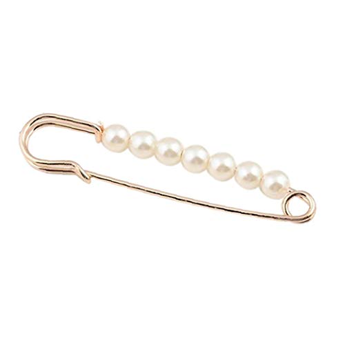 Frauen-Perlen-Brosche Sicherheits Perle Pin Schal Revers Broschen Collar Pins Für Bekleidung Accessoires von Culer