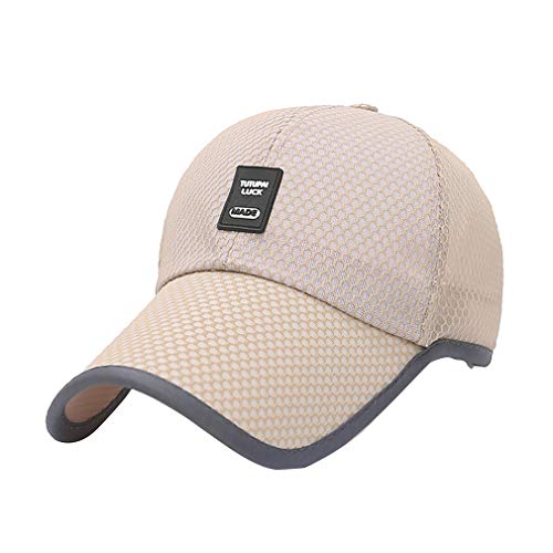 Unisex Sommer-Breathable Baseballmütze Hysteresen Quick Dry Mesh-Sonnenhut Knochen Trucker Cap für Frauen-Männer (Beige) von Culer