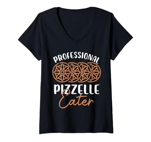 Damen Professionelles Pizzellenesser-Design T-Shirt mit V-Ausschnitt Damen Professionelles Pizzellenesser-Design T-Shirt mit V-Ausschnitt von Culinary Enthusiast Designs