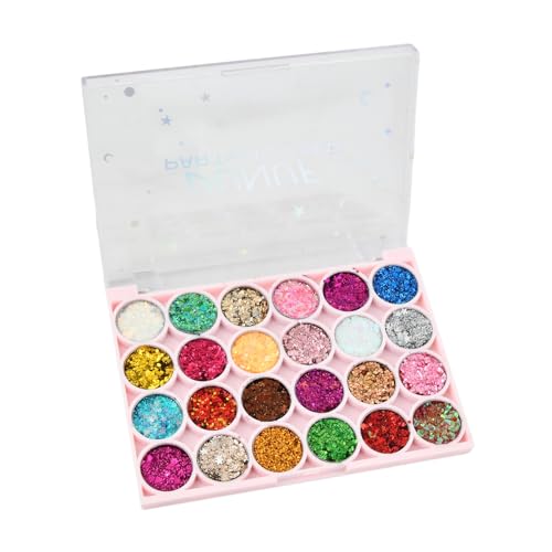 24 Farbe Lidschatten Palette, Glitzer Eyeshadow Palette Schimmernde, Metallic Sequined Eye Shadow, Make Up Hohe Farbwiedergabe, Shimmer Smoky Matte Glitter Ultra Pigmented Blendable Contouring (03) von Culinavog