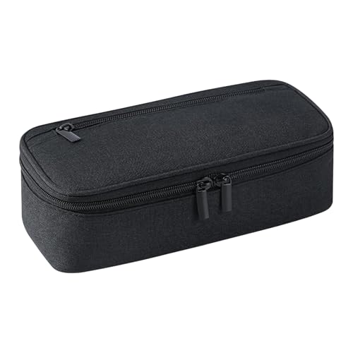 Culinavog Federmäppchen Mädchen, 1 Stück Schreibwaren Stifttasche Tragbare, Mäppchen Reißverschluss für Erwachsene, Multifunktional Große Kapazität Pencil Case für Schule, Büro (Schwarz, 23×6.5×11 cm) von Culinavog