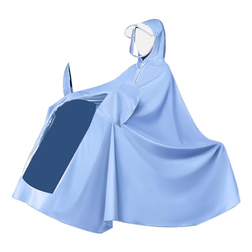 Culnflun Regenmantel, PVC -Material Elektrischer Zyklus Regen Poncho Langer Ganzkörper wiederverwendbares Regenfisch -Radfahren Regenmantel für elektrische Roller (4x tipo de tapa de espejo azul) von Culnflun