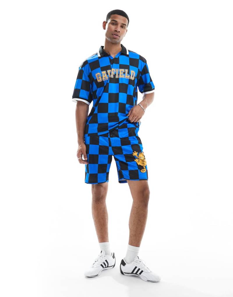 Cult Classic - Garfield - Sportliche Loose-Fit-Shorts in Blau-Bunt von Cult Classic