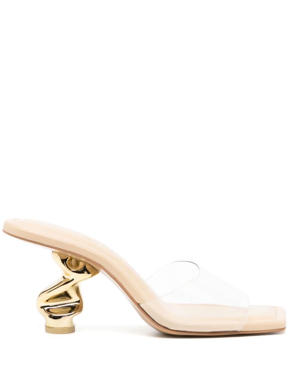 Cult Gaia Scrunch Mules mit Design-Absatz 76mm - Nude von Cult Gaia