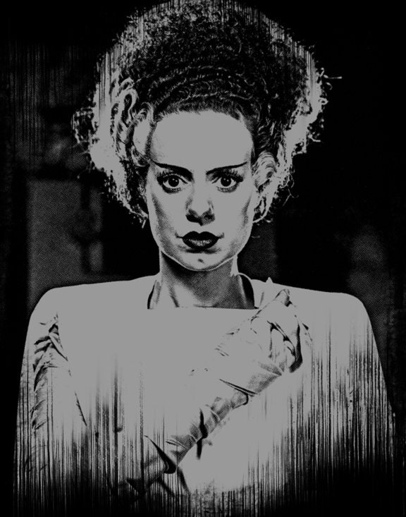 Braut Von Frankenstein - Schwarzes T-Shirt Braut, Retro Halloween von CultRated