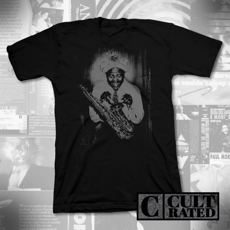 Louis Jordan - Saxophone Schwarzes T-Shirt Grauer Druck von CultRated