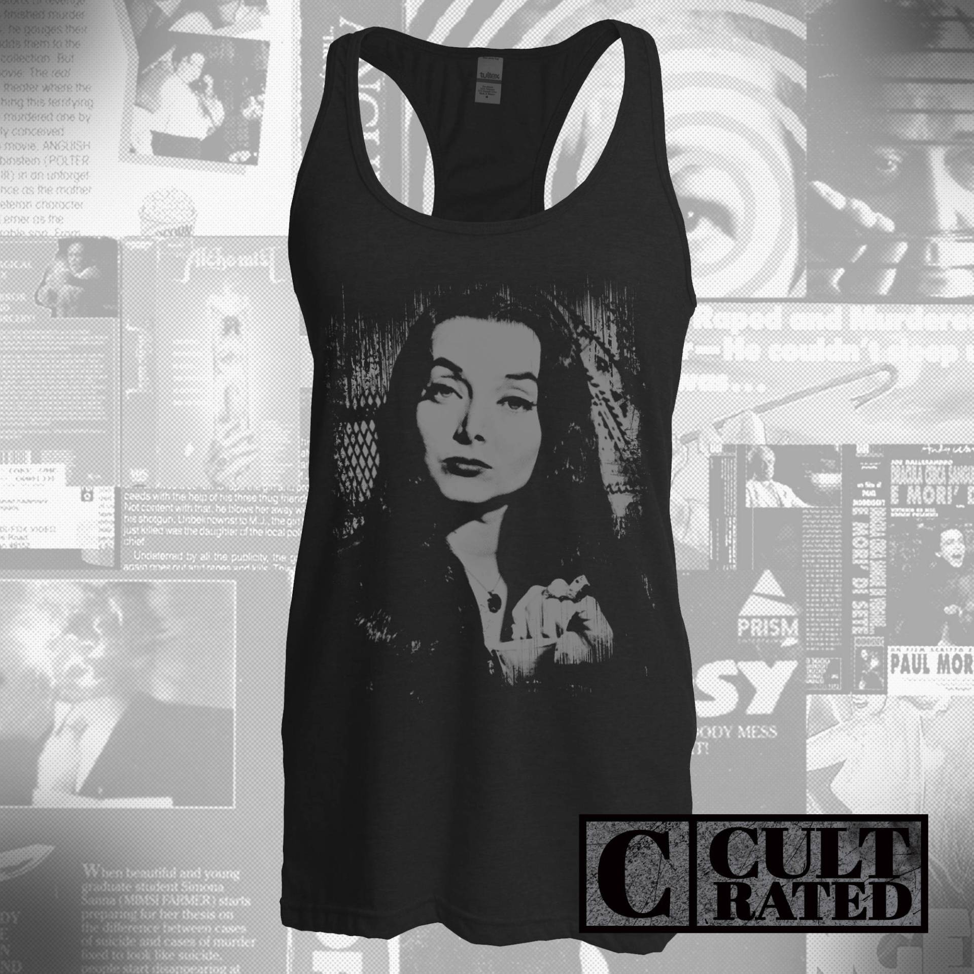 Morcia Addams T-Shirt Handgedrucktes Kult Classic Tank Top, Retro Halloween von CultRated