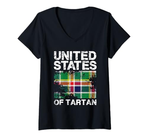 Damen Vereinigte Staaten von Tartan Pride Design T-Shirt mit V-Ausschnitt Damen Vereinigte Staaten von Tartan Pride Design T-Shirt mit V-Ausschnitt von Cultural Heritage Tartan Patterns USA