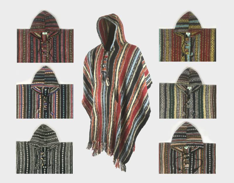 Heavy 100% Gewebte Und Gebürstete Baumwolle Kapuzenpullover Poncho | Medium/Großer Erwachsener von CulturalRoots