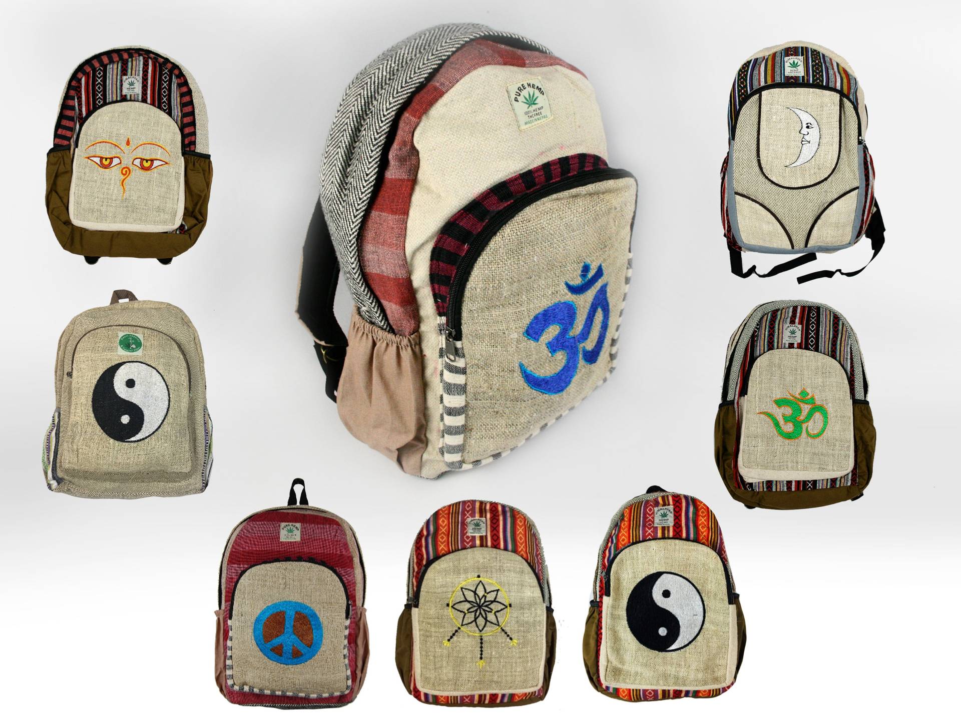 Rucksack Aus 100% Hanf - Rucksack, Laptoptasche Handgefertigt Umweltfreundlich Made in Nepal von CulturalRoots