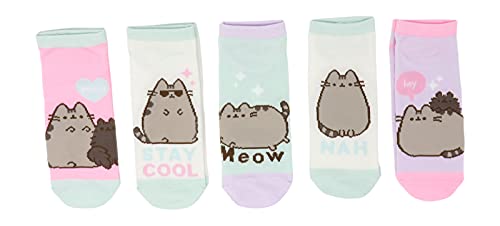 Culturefly, Damen Pusheen The Cat Knöchelsocken, Pastellfarben, 5 Paar Socken, Rosa, Größe M, rose, Medium von Culture Fly