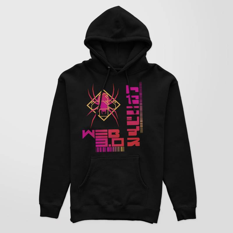 Spider Web 3.0 Af Grafik Kapuzenpullover Sweatshirt Retro Cyber Urban Street Techwear Neon Punk Geschenk von CultureAWear