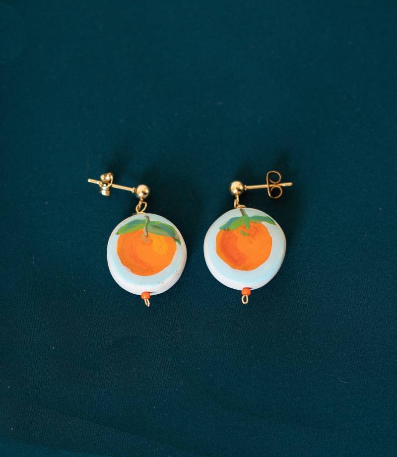 Orange Ohrhänger von CulturedCreationsArt