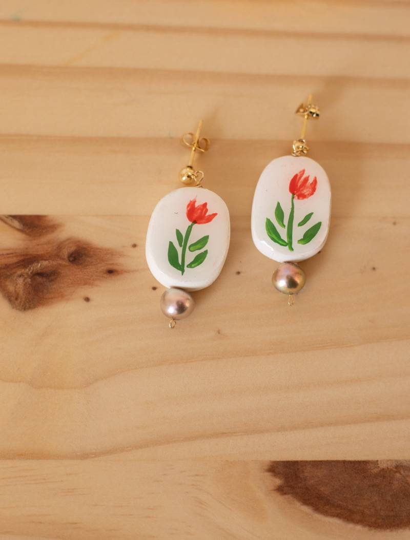 Tulpen Ohrringe Tulpen Ohrringe von CulturedCreationsArt