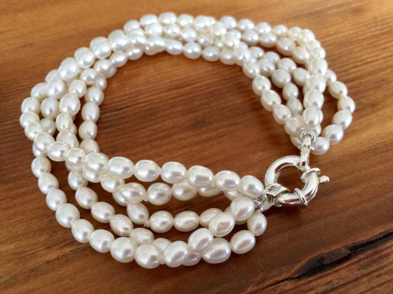 Fünf Strang Reis Perlen Armband Fünf Strang Reis Perlen Armband von CulturedPearlofCHS
