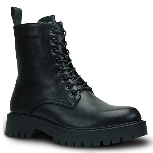 Cultz Essential 8 Eyelet Stiefeletten mit Reißverschluss Combat Boots Damen Stiefel Schwarz 36 von Cultz