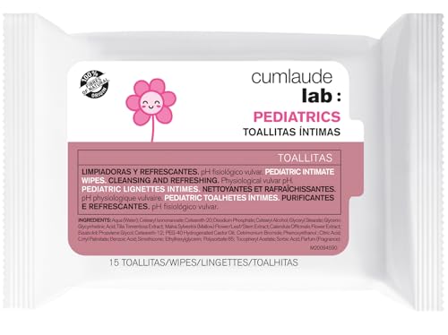 Cumlaude Lab Intimtücher für Kinder, 15 Stück, reinigend und erfrischend, physiologischer pH-Wert von Cumlaude