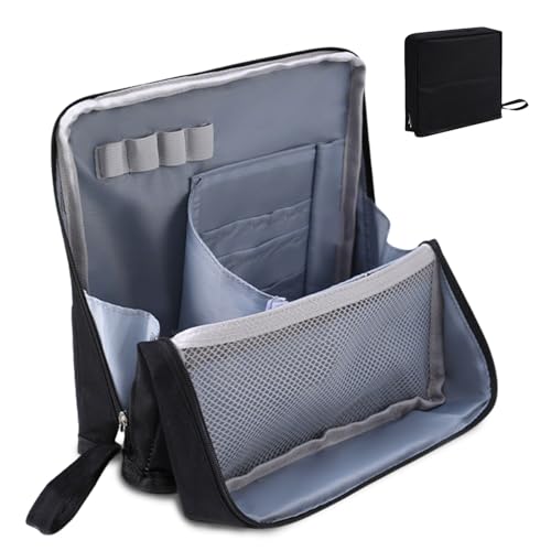 Schwarze Multifunktionale Groß Kapazität Kosmetiktasche, Stoff-Kosmetikkoffer für Make-up & Accessoires, Kosmetiktasche, Kosmetikkoffer, Make up Tasche, Reisenthel Beautycase, 23x6x22 cm, Makeup Bag von Cumnvulnt