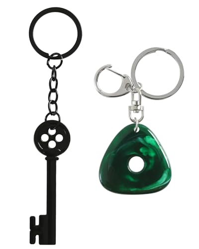 Key and Seeing Stone Keychains Matching Set Button Eyes Merchandise Stuff Horror Movie Cartoon Cosplay Accessories, Schlüsselanhänger-Set, Einheitsgröße von Cumwoen