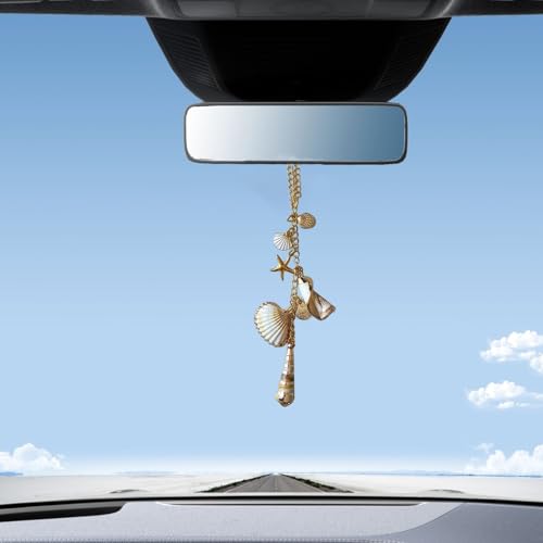 Hängendes Autozubehör, Bohemian-Muschel-Rückspiegel-Zubehör, niedliches Auto-Hängeornament, Innendekorationen für Damen und Herren Hängendes Autozubehör, Bohemian-Muschel-Rückspiegel-Zubehör, niedliches Auto-Hängeornament, Innendekorationen für Damen und Herren von Cunegra