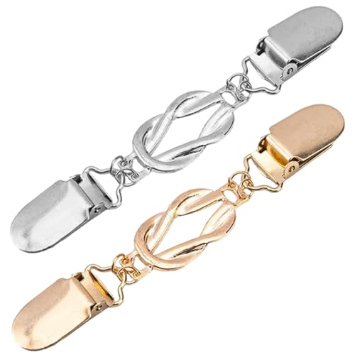 2pcs Cinch Clip, Retro Mode Silber Gold Multifunktional Women Broschen -Schalclips für Pullover, Kleider, Westen, Schals, Cinch Clips von Cunlvyyds