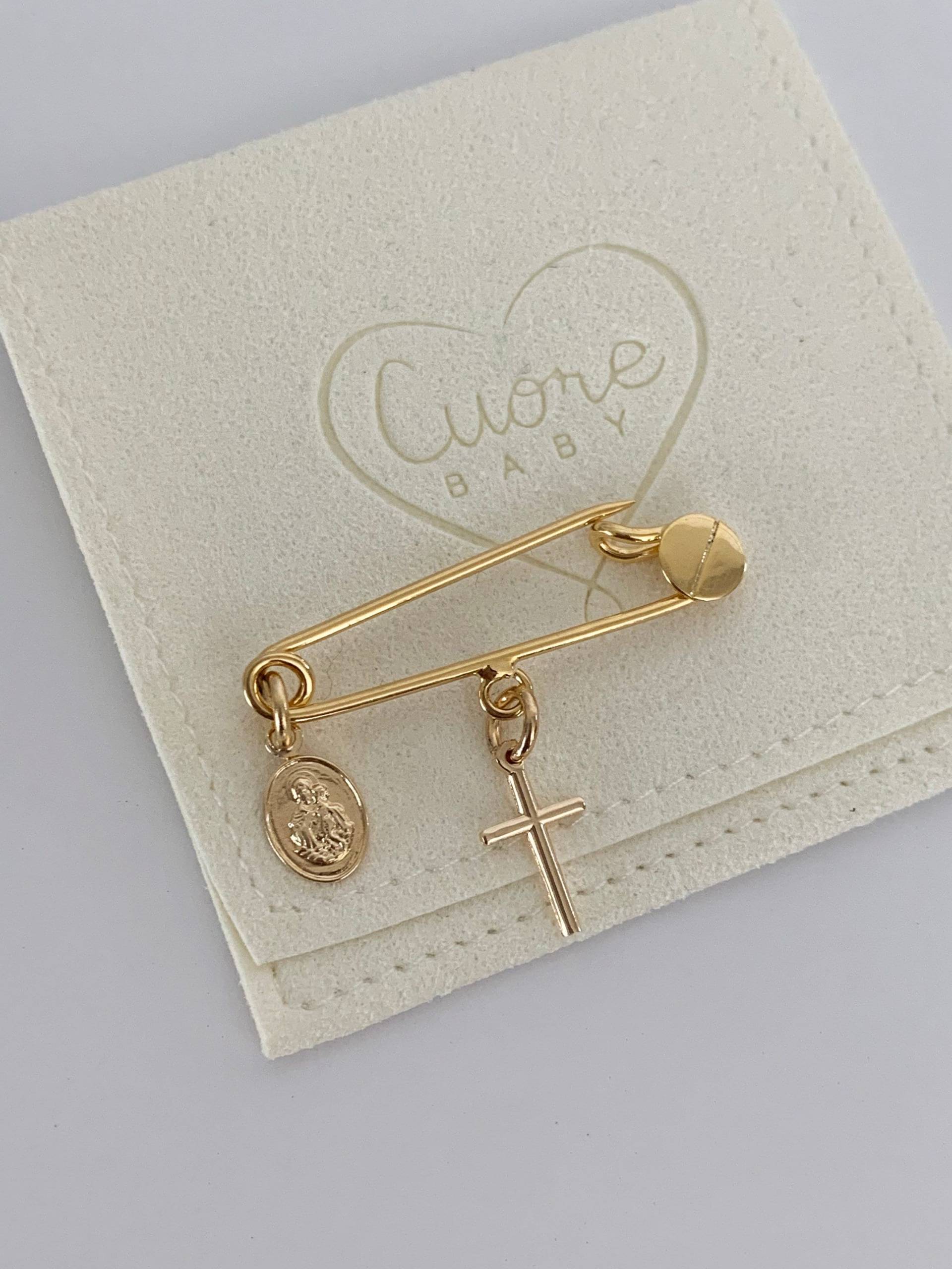 24 Karat Vergoldete Baby-Sicherheitsnadel. Sicherheitsnadel Mit Anhänger „Saint Joseph". Unisex-Brosche. Kinderwagenbrosche. Baby-Pin 24 Karat Vergoldete Baby-Sicherheitsnadel. Sicherheitsnadel Mit Anhänger „Saint Joseph". Unisex-Brosche. Kinderwagenbrosche. Baby-Pin von CuoreBabystore