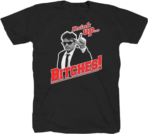 Charlie Sheen Party Two and The Half Men Cool Star Film Hollywood Black T-Shirt Black MBlackM von Cupcafe