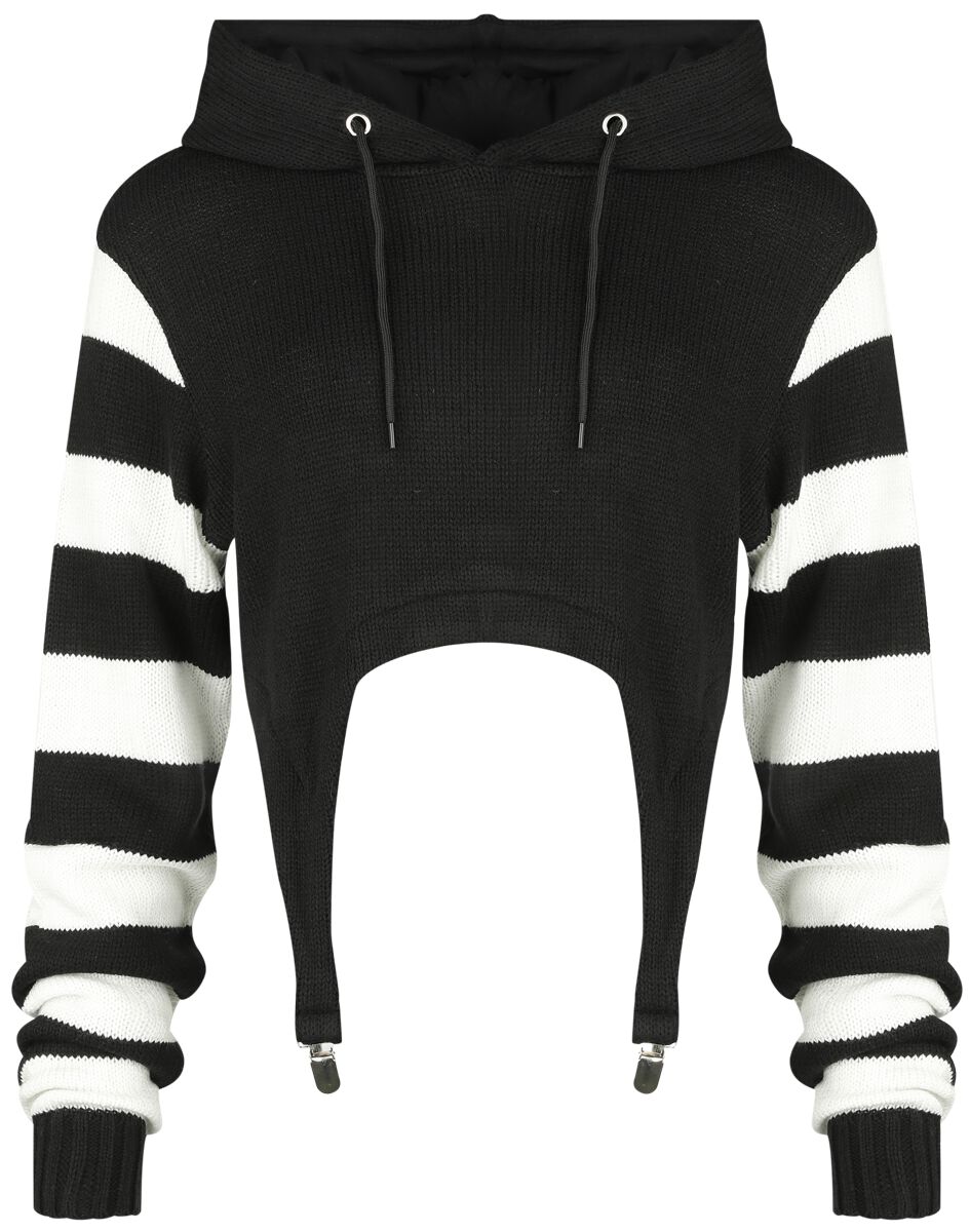 Cupcake Cult - Gothic Strickpullover - Cute Kitty Hood - XS bis 4XL - für Damen - Größe XXL - schwarz/weiß von Cupcake Cult