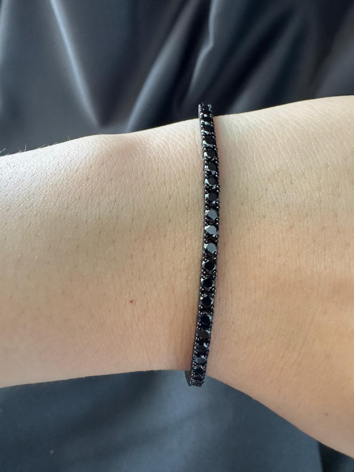Schwarzer Zirkon Tennis Armband, Sterling Silber 925 Damen Geschenk, Minimalist Cz Armband Schwarzer Zirkon Tennis Armband, Sterling Silber 925 Damen Geschenk, Minimalist Cz Armband von CupidaJewellery