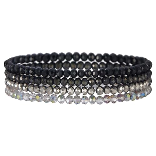Cupimatch Armband Böhmisches Perlen Stretch: Elastische Stapelbare Kristallperlen Armbänder Mehrschichtige Handgefertigte Bunte Armschmuck Geschenke für Frauen Mädchen von Cupimatch
