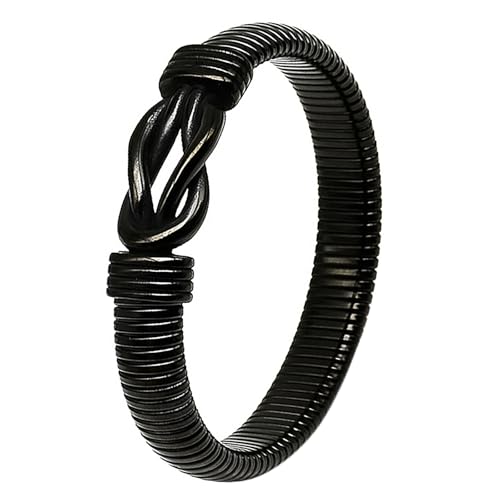 Cupimatch Armband Herren Damen Unendlich: Dickes Edelstahl Herrenarmband Breite 12mm Armreif Retro Hip Hop Punk Armband für Männer Frauen von Cupimatch