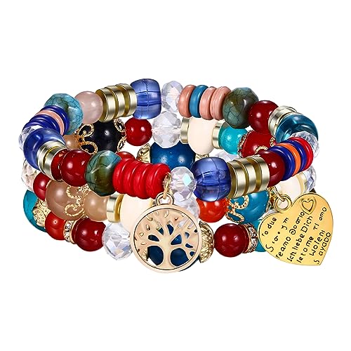 Cupimatch Boho Armband Damen 3 Stück Perlenarmbänder im Boho Stil Mehrschichtiges Stretch Perlenarmband Set Boho Schmuck für Mädchen Frauen Cupimatch Boho Armband Damen 3 Stück Perlenarmbänder im Boho Stil Mehrschichtiges Stretch Perlenarmband Set Boho Schmuck für Mädchen Frauen von Cupimatch
