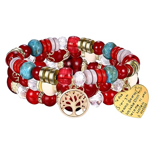 Cupimatch Boho Armband Damen Lebensbaum 3 Stück Perlenarmbänder im Boho Stil Mehrschichtiges Stretch Perlenarmband Set Boho Schmuck für Mädchen Frauen Cupimatch Boho Armband Damen Lebensbaum 3 Stück Perlenarmbänder im Boho Stil Mehrschichtiges Stretch Perlenarmband Set Boho Schmuck für Mädchen Frauen von Cupimatch
