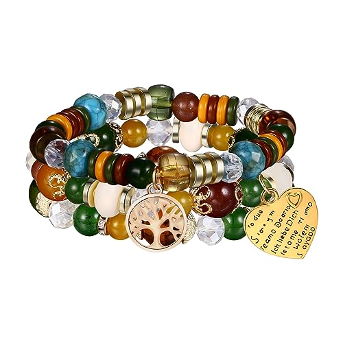Cupimatch Boho Armband Set Damen 3 Stück Perlenarmbänder im Boho Stil Mehrschichtiges Stretch Perlenarmband Set Boho Schmuck für Mädchen Frauen Cupimatch Boho Armband Set Damen 3 Stück Perlenarmbänder im Boho Stil Mehrschichtiges Stretch Perlenarmband Set Boho Schmuck für Mädchen Frauen von Cupimatch
