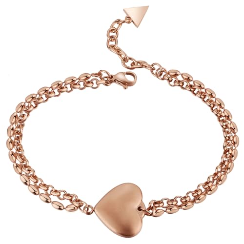 Cupimatch Damen Armband mit Herz: Armreif Herz Armband Armschmuck Doppelt Kette Armband für Frauen Mädchen von Cupimatch