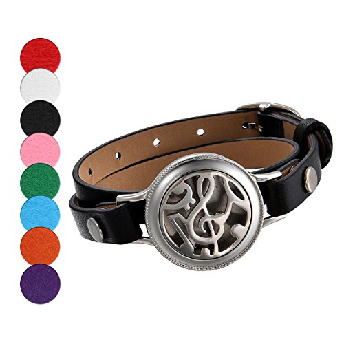 Cupimatch Aromatherapie Damen Armband Lebensbaum Edelstahl Hohl Rund Medaillon Armreif Aroma Locket Diffuser Duftstofflocket mit 10Pcs Baumwolltuch (Schwarz) Cupimatch Aromatherapie Damen Armband Lebensbaum Edelstahl Hohl Rund Medaillon Armreif Aroma Locket Diffuser Duftstofflocket mit 10Pcs Baumwolltuch (Schwarz) von Cupimatch