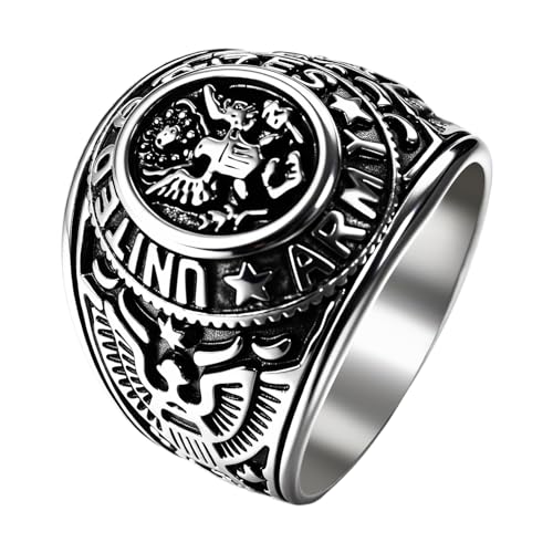Cupimatch Edelstahl Adler Ring Herren: Gothic Vintage Siegelring Amerikanisches Wappen Einzigartiger Weißkopfseeadler Oval Daumenring Geburtstag Vatertag Geschenk für Freund Vater Sohn Größe 65 von Cupimatch