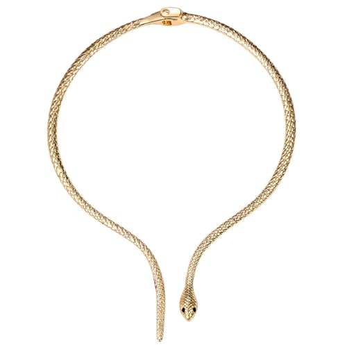 Cupimatch Halskette Damen Schlange Choker: Ägyptisches Halsband Gebogener Manschette Schlangen Cocktail Punk Halskette Hip Pop Schmuck für Frauen Mädchen von Cupimatch
