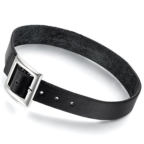 Cupimatch Choker Kette Damen Leder Halsband Schwarz Gotik Punk Lederband Choker Halsketten Verstellbaren von Cupimatch