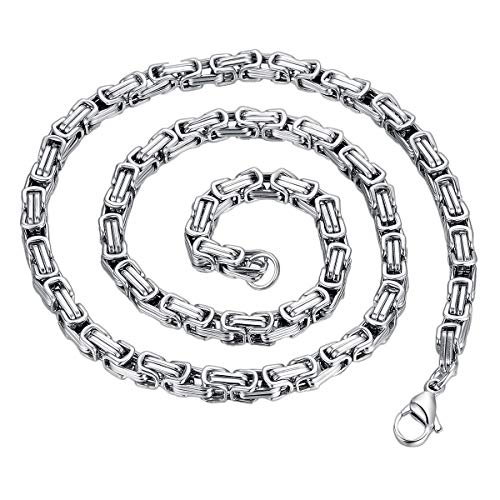 Cupimatch Herren Königskette Halskette für Männer Schlüsselbein Kette Edelstahl Junge Hals Schmuck 55cm, Silber von Cupimatch