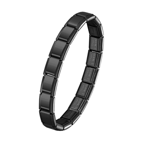 Cupimatch Italienisches Charm Armband Damen: Schwarzes 9mm Abnehmbares Modularmband aus Edelstahl Einfaches DIY Modische Schmuckgeschenke für Frauen Mädchen Mama Valentinstag Muttertag Geburtstag Cupimatch Italienisches Charm Armband Damen: Schwarzes 9mm Abnehmbares Modularmband aus Edelstahl Einfaches DIY Modische Schmuckgeschenke für Frauen Mädchen Mama Valentinstag Muttertag Geburtstag von Cupimatch
