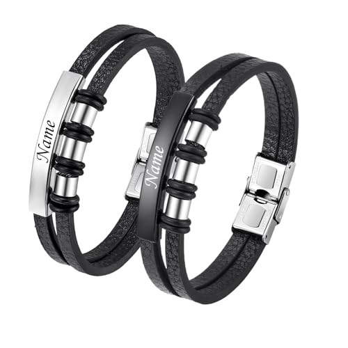 Cupimatch Lederarmbänder Paar Armbänder Personalisiertes Armband Freundschafts Armbänder Geflochtenes Lederarmband Geschenk für Männer Frauen von Cupimatch