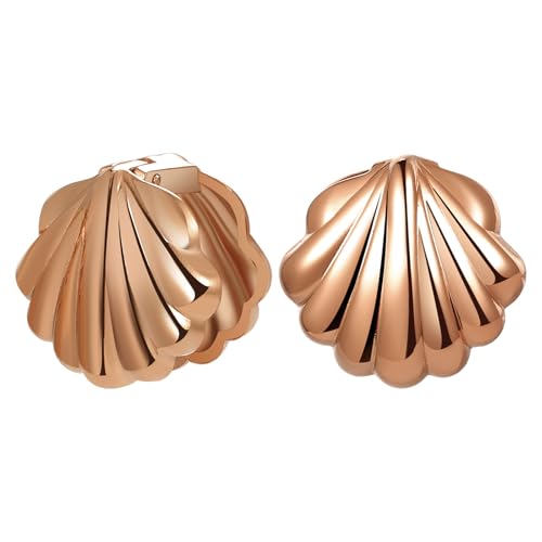 Cupimatch Elegant Muschel Ohrringe Damen: Edelstahl Hypoallerge Muschelform Ohrstecker Süße Jakobsmuschel Design Meerjungfrau Zubehör Boho Sommer Strandschmuck für Frauen Mädchen, Rosegold von Cupimatch